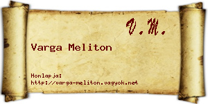 Varga Meliton névjegykártya